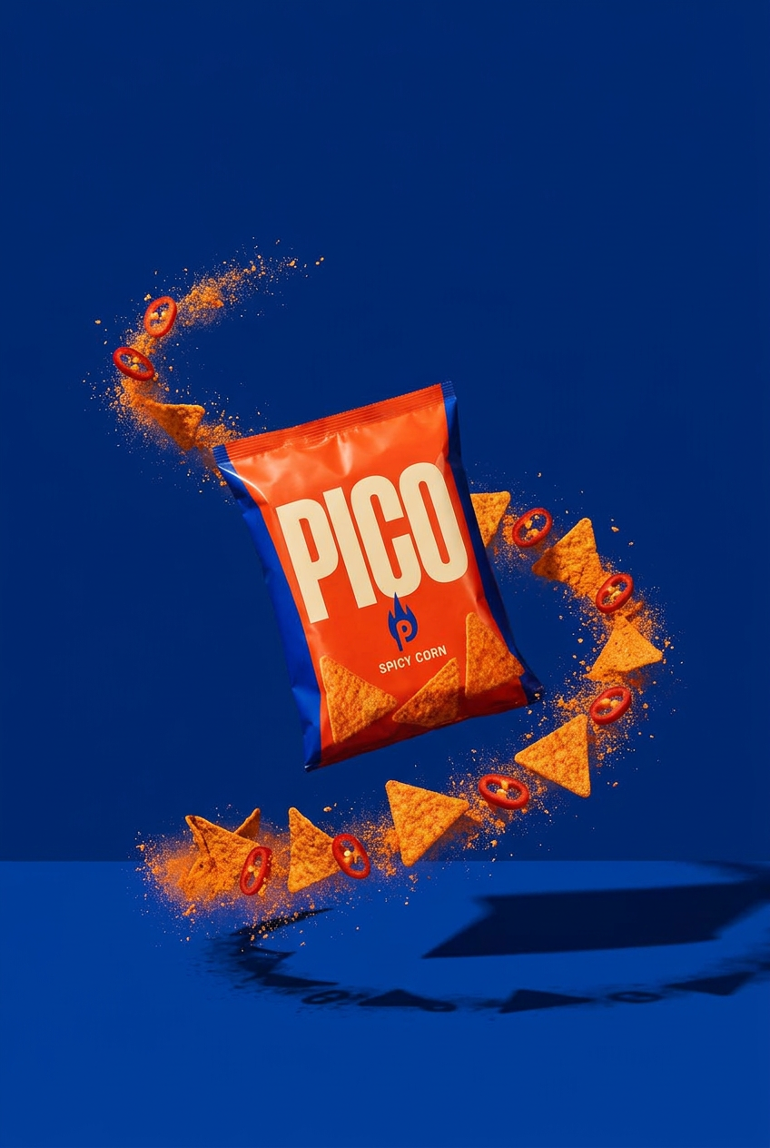 Pico pack with a spiral of crisps and seasoning